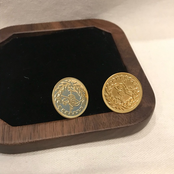 Lira Earrings, Coin Earrings, Hook Coin Earrings , Middle East Jewelry, New - Picture 3 of 6